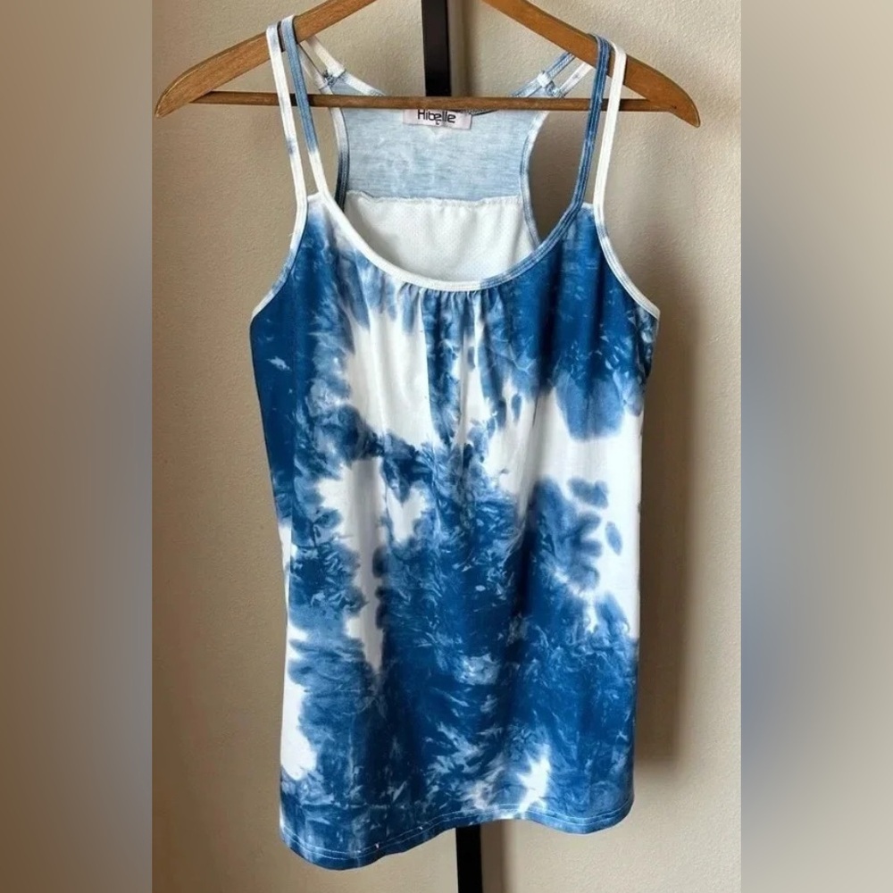 Hibelle Blue Tie-Dye Women's Sleeveless Top - Picture 6 of 6